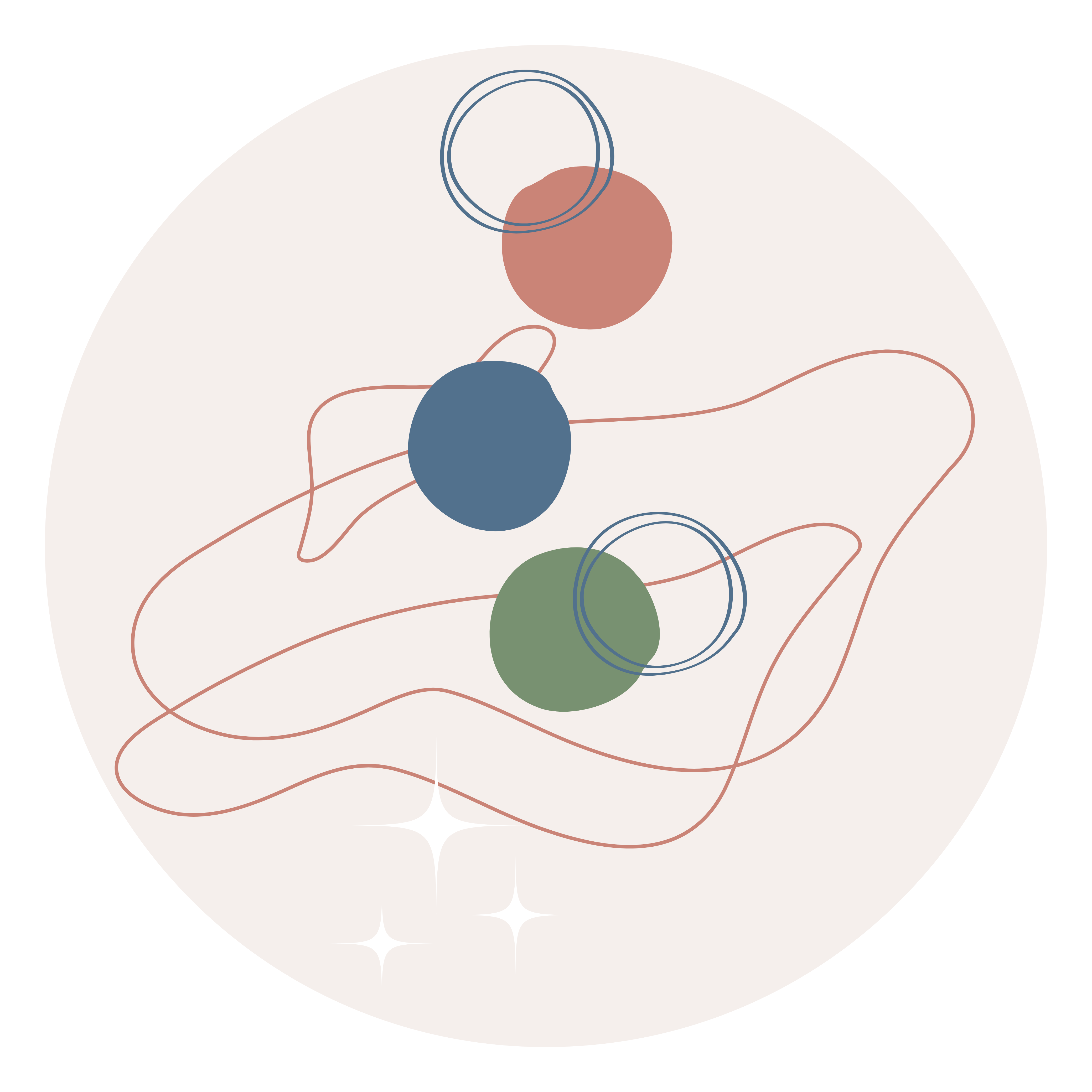 Kruhová nálepka na stenu abstrakt – biela verzia